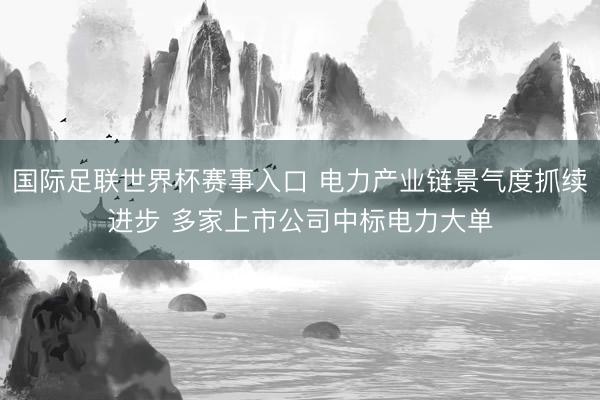国际足联世界杯赛事入口 电力产业链景气度抓续进步 多家上市公司中标电力大单