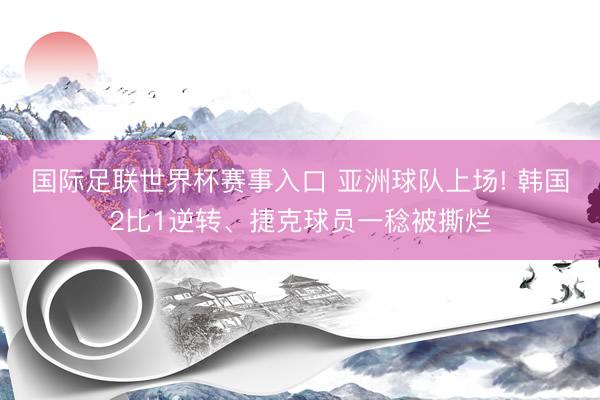 国际足联世界杯赛事入口 亚洲球队上场! 韩国2比1逆转、捷克球员一稔被撕烂